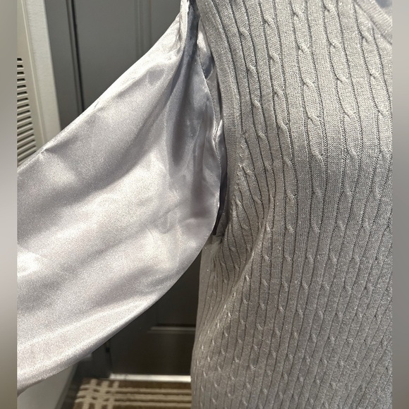 Silver Solid Button Front Drop Shoulder Shirt, - Picture 6 of 8